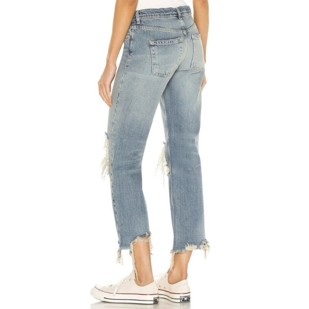 Free People We the Free Maggie High Rise Straight Leg Distressed Jeans - Picture 2 of 11